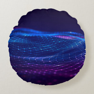 Coussins Ronds Abstrait espace polygonal bas poly foncé arrière -