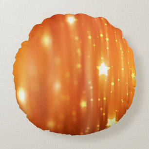 Coussins Ronds abstrait fond orangé brillant abstrait, art, dos