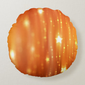 Coussins Ronds abstrait fond orangé brillant abstrait, art, dos