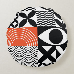 Coussins Ronds Abstrait moderne : toile de design artistique.