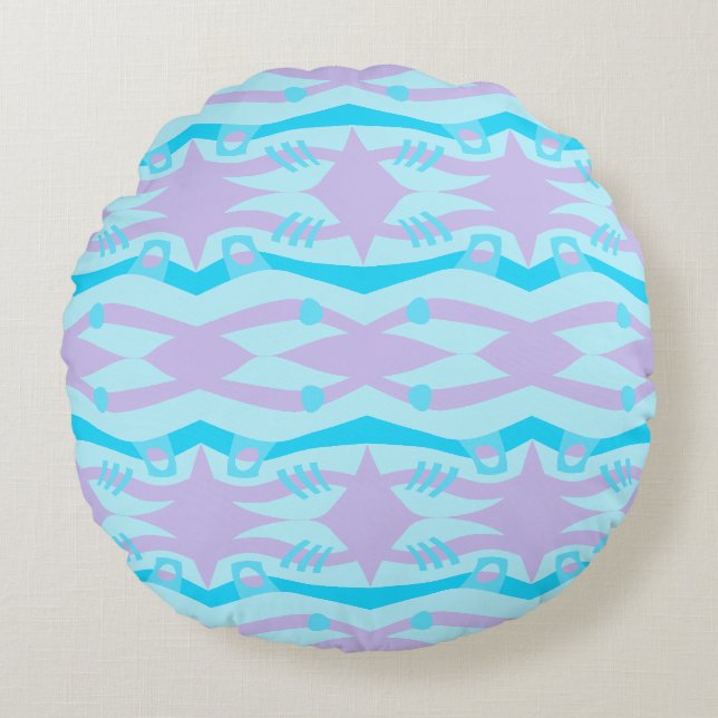 Coussins Ronds Abstrait Noah's Ark Blue Lilac (Devant)