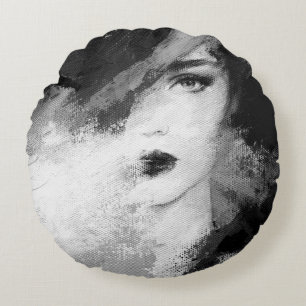 Coussins Ronds Abstraite belle femme. illustration de mode. ac