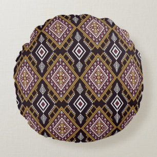 Coussins Ronds Abstraite géométrique ethnique, design de papier p
