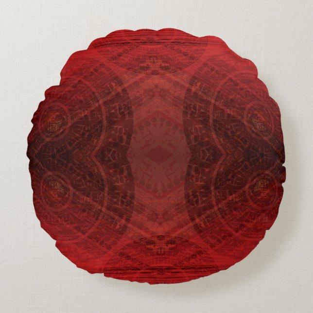 Coussins Ronds Acceptation | Médaillons de méditation rouge (Devant)