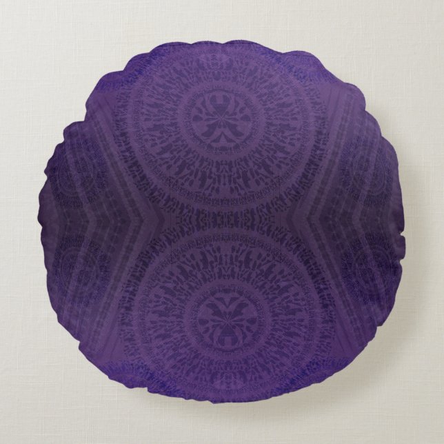 Coussins Ronds Acceptation | Médaillons de méditation violette (Devant)