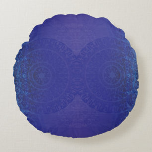 Coussins Ronds Acceptation Médaillons de violet violet bleu Ind