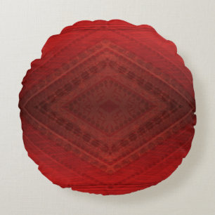 Coussins Ronds Acceptation Motif de Boho Eclectique Rouge