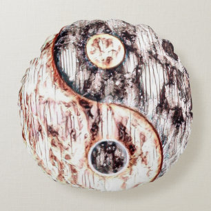 Coussins Ronds Acide Voyage Yin Yang Artiste