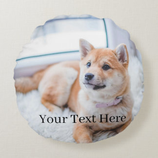 Coussins Ronds Add Your Photo and Text 2 Sided Customized