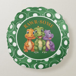 Coussins Ronds Adorable Baby Dinosaur's Party