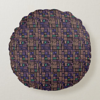 Coussins Ronds Afrique motif en tissu boueux Art moderne abstrait