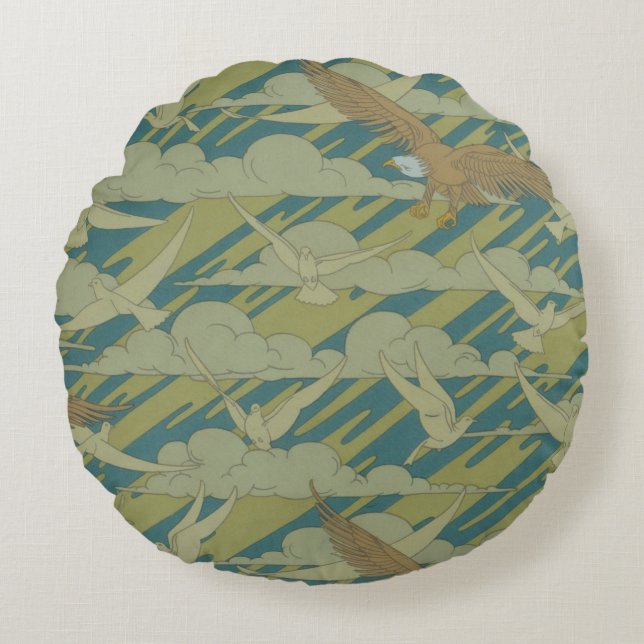 Coussins Ronds Aigle et colombe (Devant)