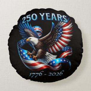 Coussins Ronds Aigle et drapeau patriotiques 250 ans 1776-2026