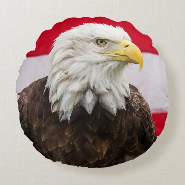 Coussins Ronds Aigle patriotique (Devant)