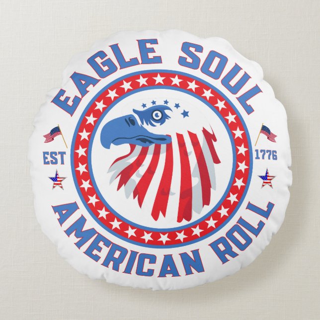 Coussins Ronds Aigle Soul, Rouleau américain (Devant)