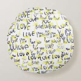 Coussins Ronds Aimer l'art texte