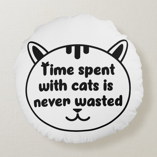 Coussins Ronds Aimez-moi, Aimez mon chat noir (Dos)