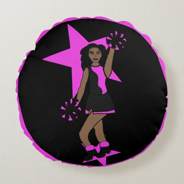 Coussins Ronds Ajouter un nom Pink Cheer #1 (Devant)