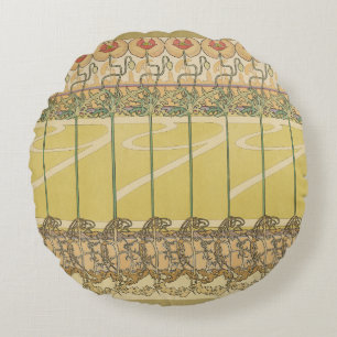 Coussins Ronds Alfonse Mucha Coquelicots Papier Peint Floral Art 