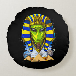 Coussins Ronds Alien Pharaon Egypte Tutankhamun Ancien Annunaki