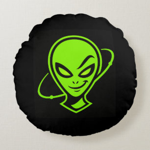Coussins Ronds Alien Vert Bonne Chance