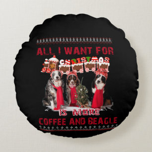 Coussins Ronds All I Want Beagle And Coffee