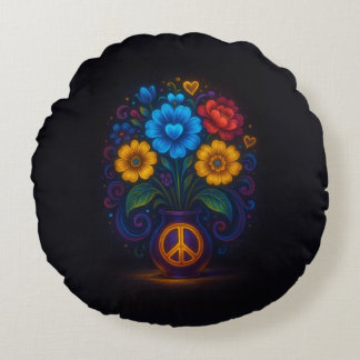 COUSSINS RONDS ALMOFADAS FLORES 