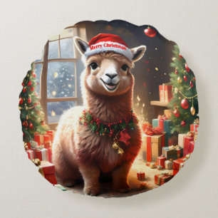 Coussins Ronds "Alpaca les présents : un conte de Noël"