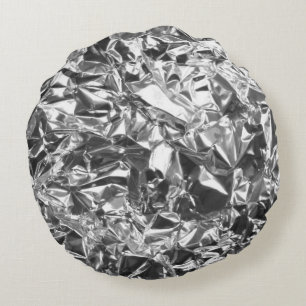 Coussins Ronds Aluminium Foil Design couleur argent