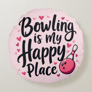 Coussins Ronds Amateur de Bowling Design Rétro Mignon Sportif