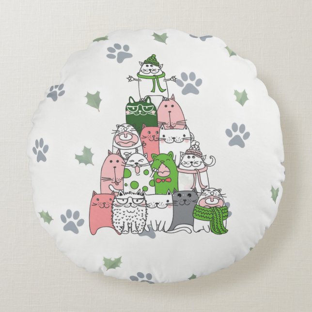 Coussins Ronds Amène-toi un petit Noël de Furry ! (Devant)