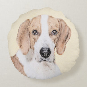 Coussins Ronds American Foxhound Painting - Joli art original chi