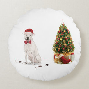 Coussins Ronds American Staffordshire Terrier Funny Christmas Dog