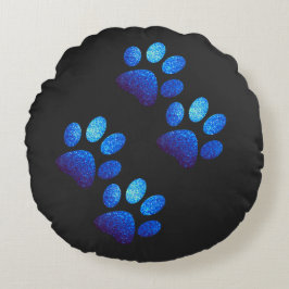 Coussins Ronds Amis chien brillant bleu