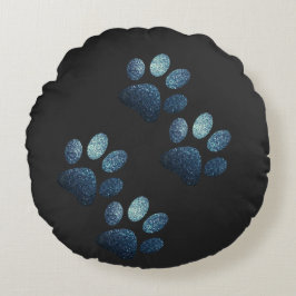 Coussins Ronds Amis chien étinceler bleu foncé
