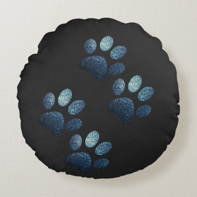 Coussins Ronds Amis chien étinceler bleu foncé (Devant)