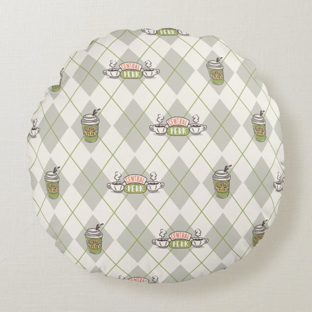Coussins Ronds AMIS™ | Motif de Jacquard Perk Central (Devant)