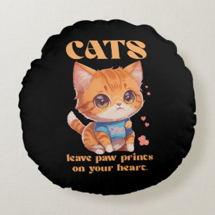 Coussins Ronds amour de chat mignon