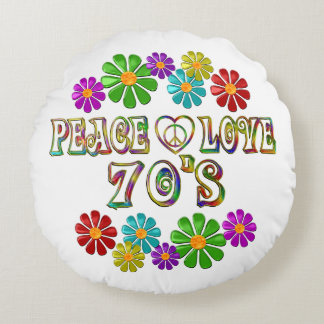 Coussins Ronds Amour de paix les années 70