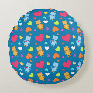 Coussins Ronds Amour de Robot