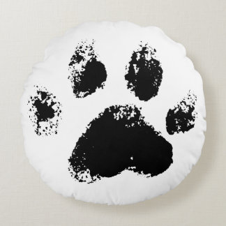 Coussins Ronds amoureux de les chiens noirs mignons