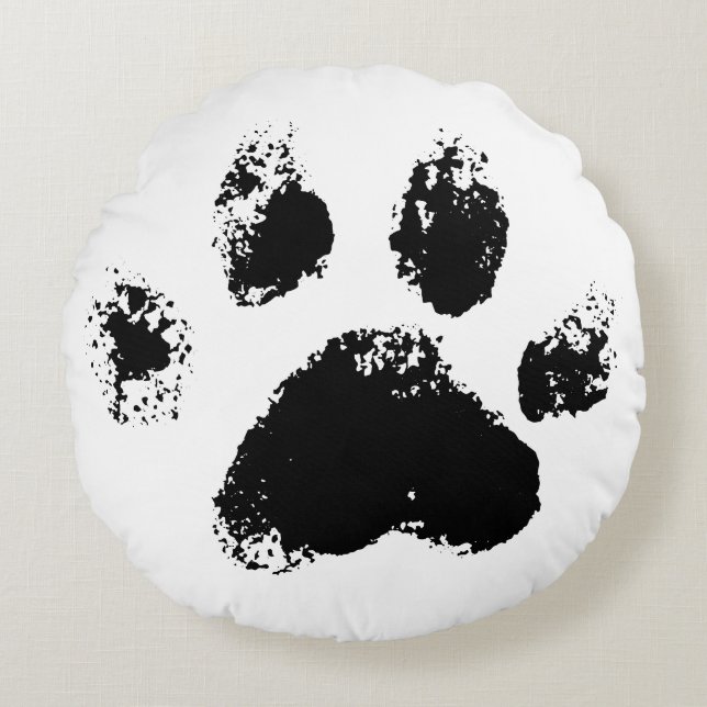 Coussins Ronds amoureux de les chiens noirs mignons (Devant)