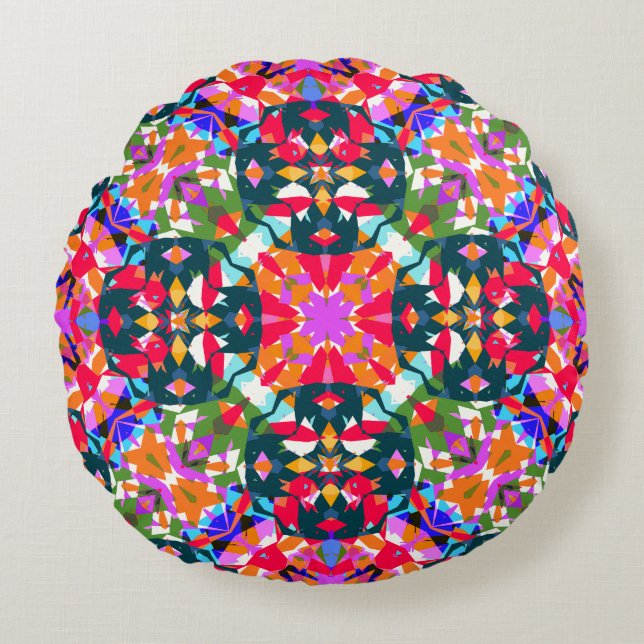 Coussins Ronds Amusant Bright Motif Moderne Eclectique Dopamine D (Devant)