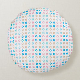Coussins Ronds Amusant Élégant Monogramme Rose Bleu Enfants Lette