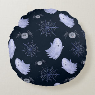 Coussins Ronds Amusant Motif d'Halloween Spider Fantôme.