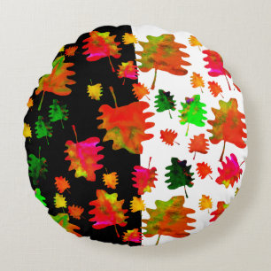 Coussins Ronds Amusant oreiller jetable feuille aquarelle