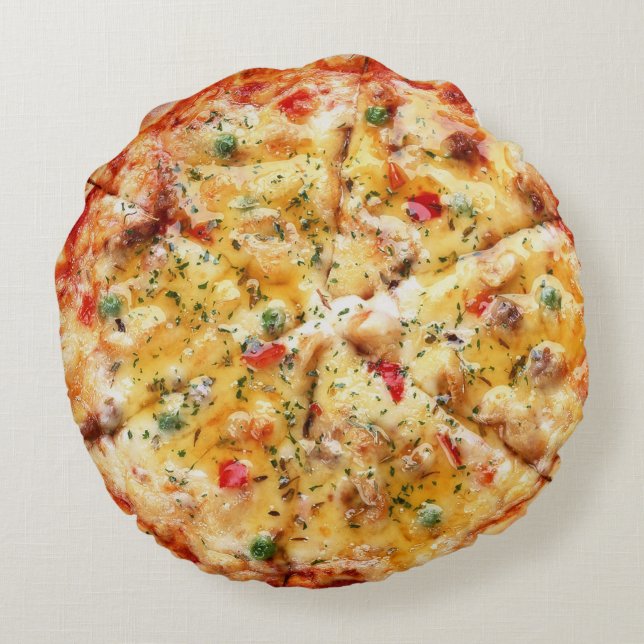 Coussins Ronds Amusante conception de pizza (Dos)