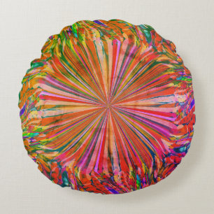 Coussins Ronds Amusants multi-couleurs Rainbow Art par Heva Weva