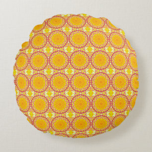Coussins Ronds Amusement avec orange et rouge