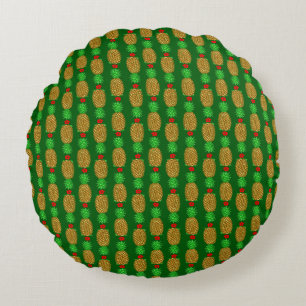 Coussins Ronds Ananas de Noël Tropical Noël chaud Noël Gre